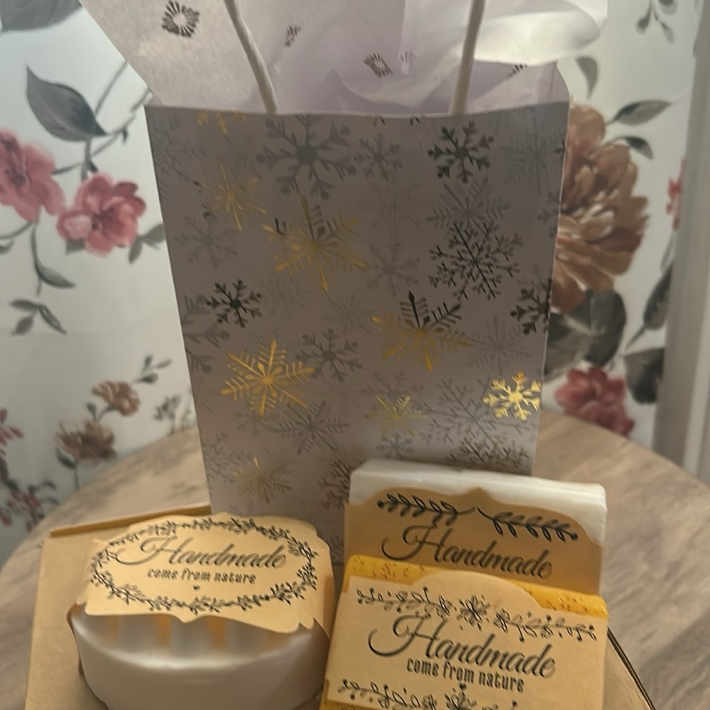 Handmade Soap Gift Set with Gold Accents